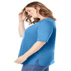 Perfect Elbow-Sleeve Square-Neck Tee image number null