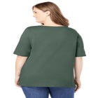 Perfect Elbow-Sleeve Square-Neck Tee image number null