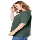 Perfect Elbow-Sleeve Square-Neck Tee image number null