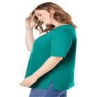 Perfect Elbow-Sleeve Square-Neck Tee image number 2