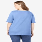 Perfect Elbow-Sleeve Square-Neck Tee image number null