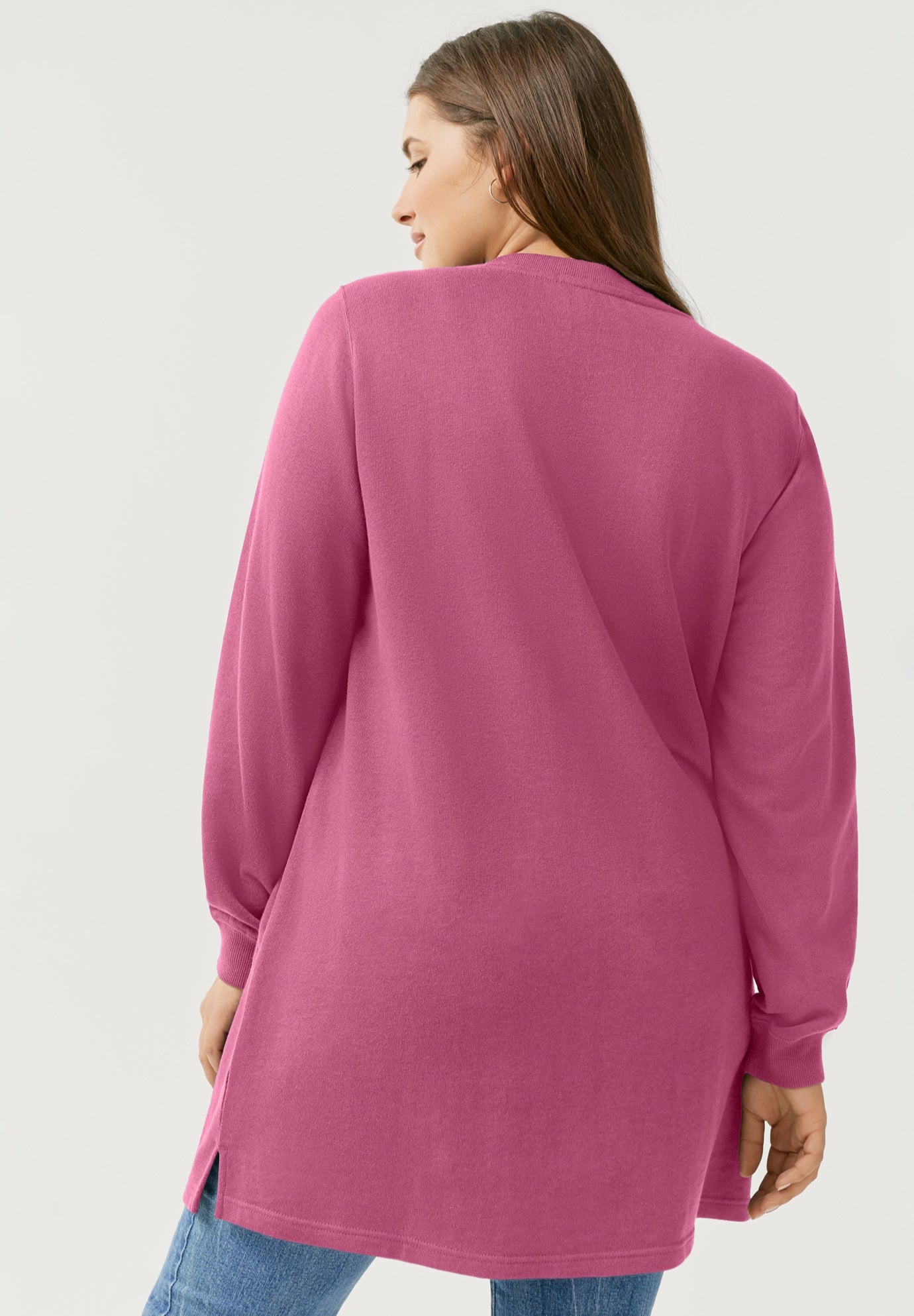 Zip Pocket French Terry Sweatshirt Tunic image number 1