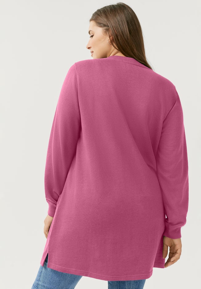 Zip Pocket French Terry Sweatshirt Tunic image number 1