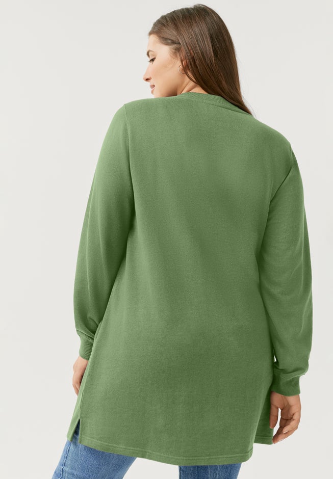 Zip Pocket French Terry Sweatshirt Tunic image number 1