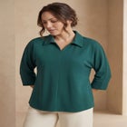 Stretch Knit Crepe Trapeze Tunic image number null