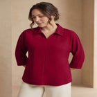 Stretch Knit Crepe Trapeze Tunic image number null