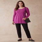 Ribbed Baby Doll Tunic Sweater image number 0