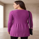 Ribbed Baby Doll Tunic Sweater image number 1
