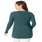 Ribbed Baby Doll Tunic Sweater image number null