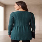 Ribbed Baby Doll Tunic Sweater image number null