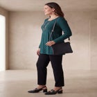 Ribbed Baby Doll Tunic Sweater image number null