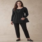 Ribbed Baby Doll Tunic Sweater image number null