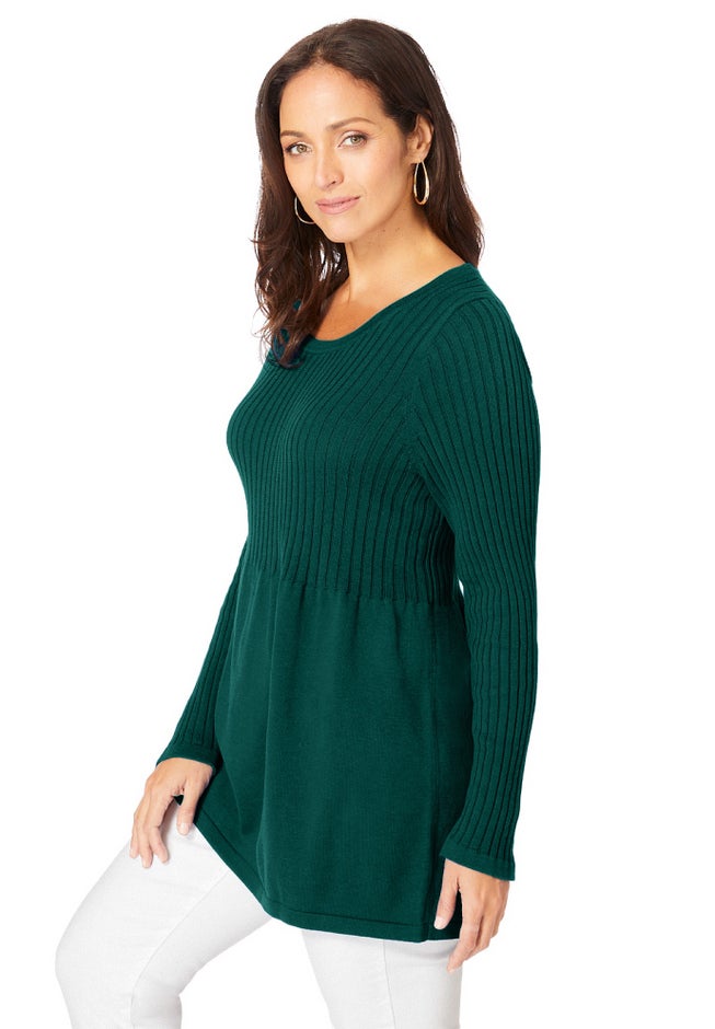 Ribbed Baby Doll Tunic Sweater image number 2