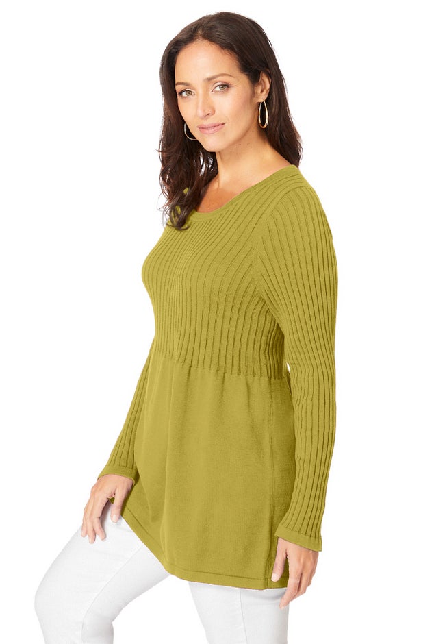 Ribbed Baby Doll Tunic Sweater image number 2