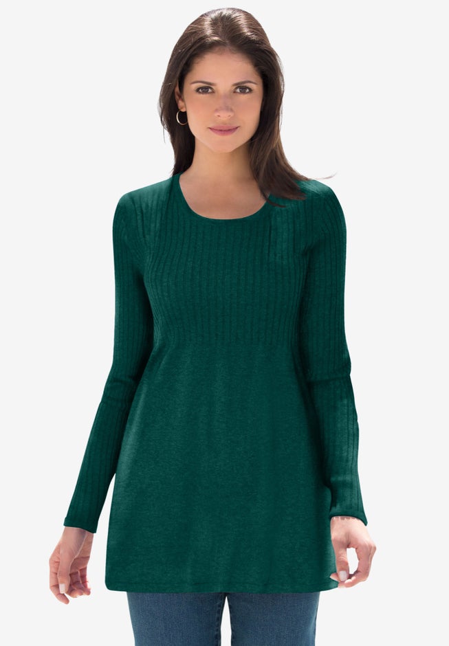 Ribbed Baby Doll Tunic Sweater image number 0