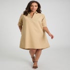 Cuff Sleeve Denim Shirtdress image number null