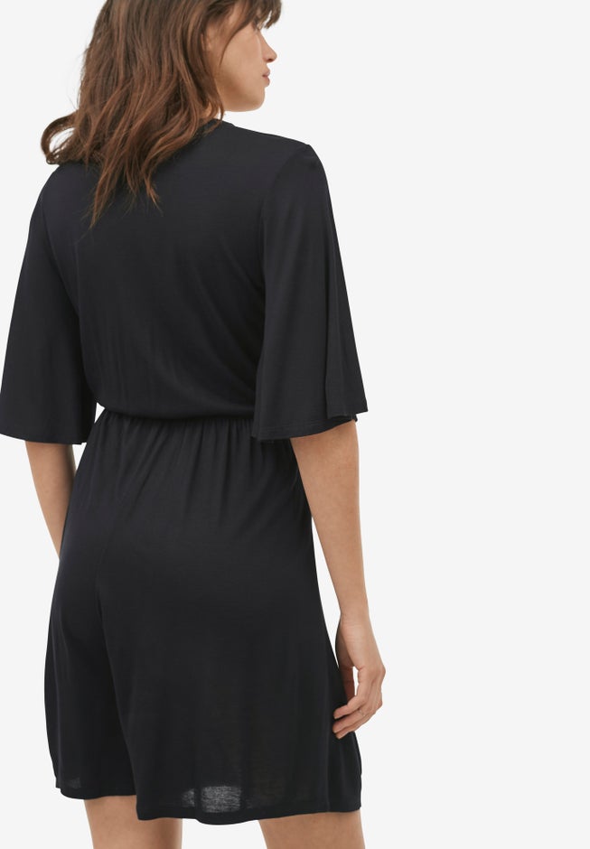 Flutter Sleeve Surplice Romper image number 1