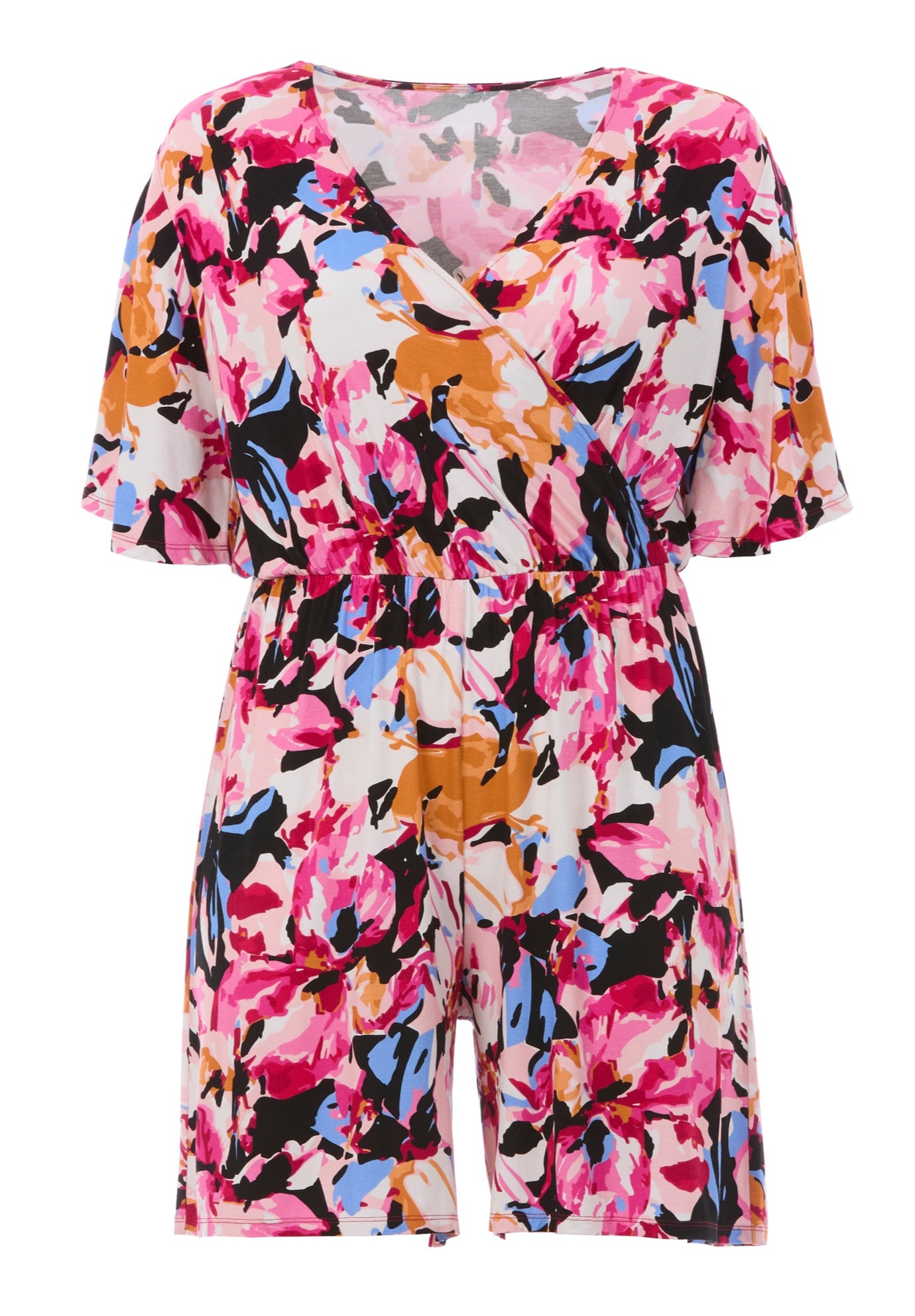 Flutter Sleeve Surplice Romper image number 2