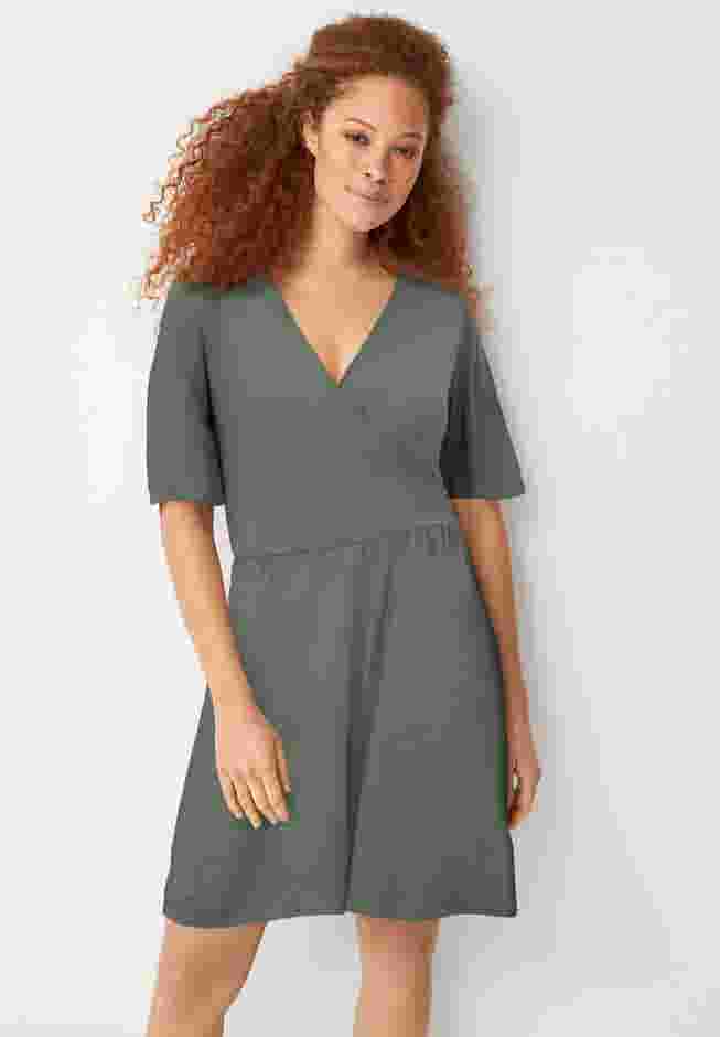 Flutter Sleeve Surplice Romper image number 0