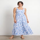 Stretch Knit Scoop Neck Sleeveless Tiered Maxi Dress image number null