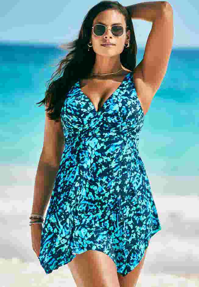 Wrap Two-Piece Swimdress Set image number 0