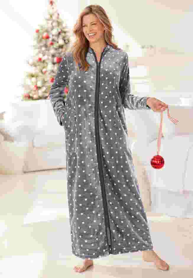 Plush Zip-Front Robe image number 0