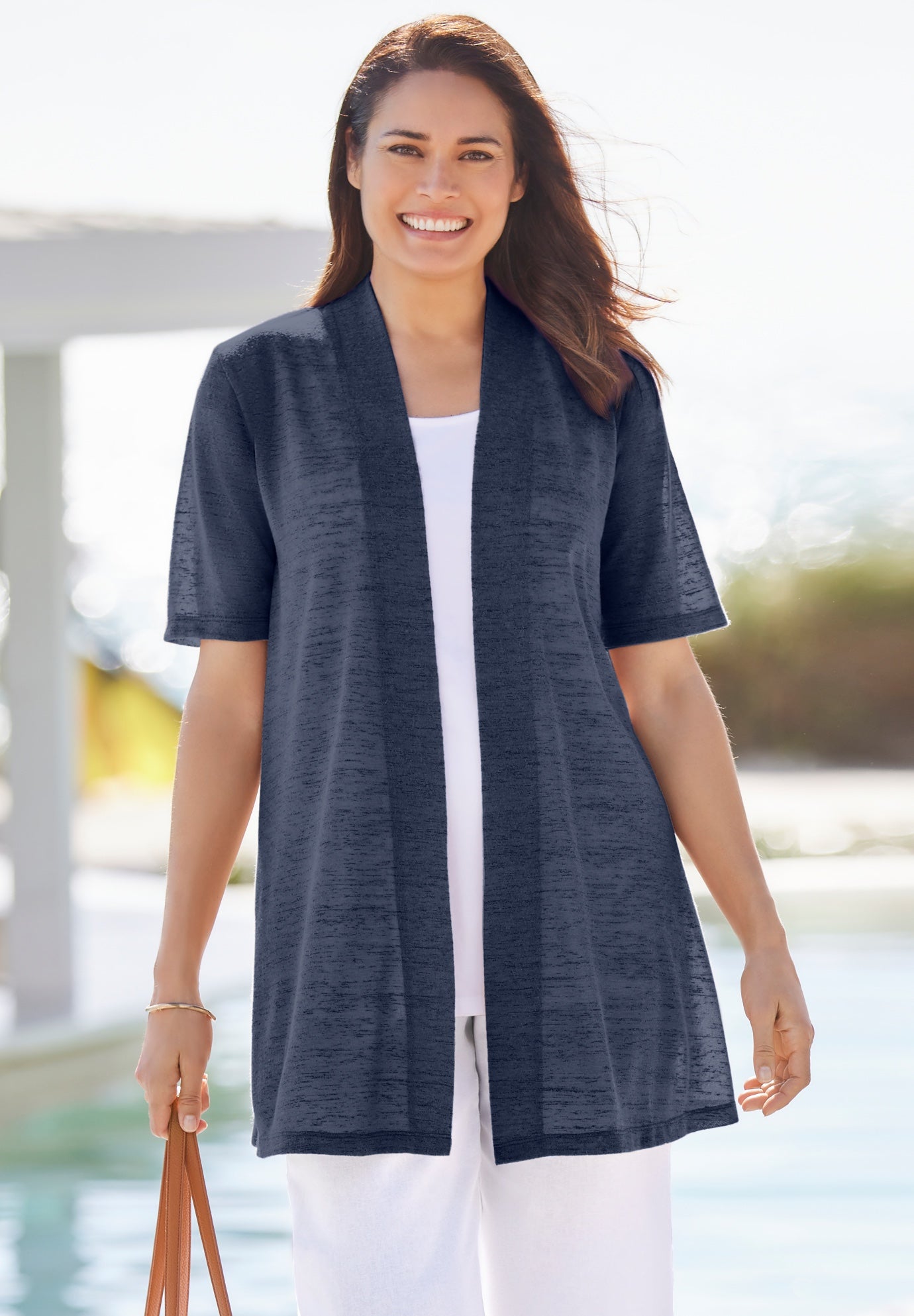 Lightweight Open Front Cardigan Sweater image number 0