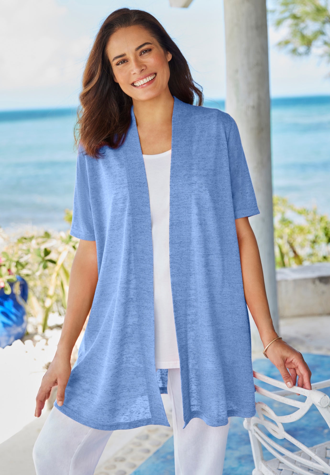 Lightweight Open Front Cardigan Sweater image number 0