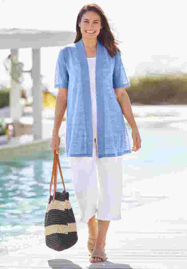 Lightweight Open Front Cardigan image number 4