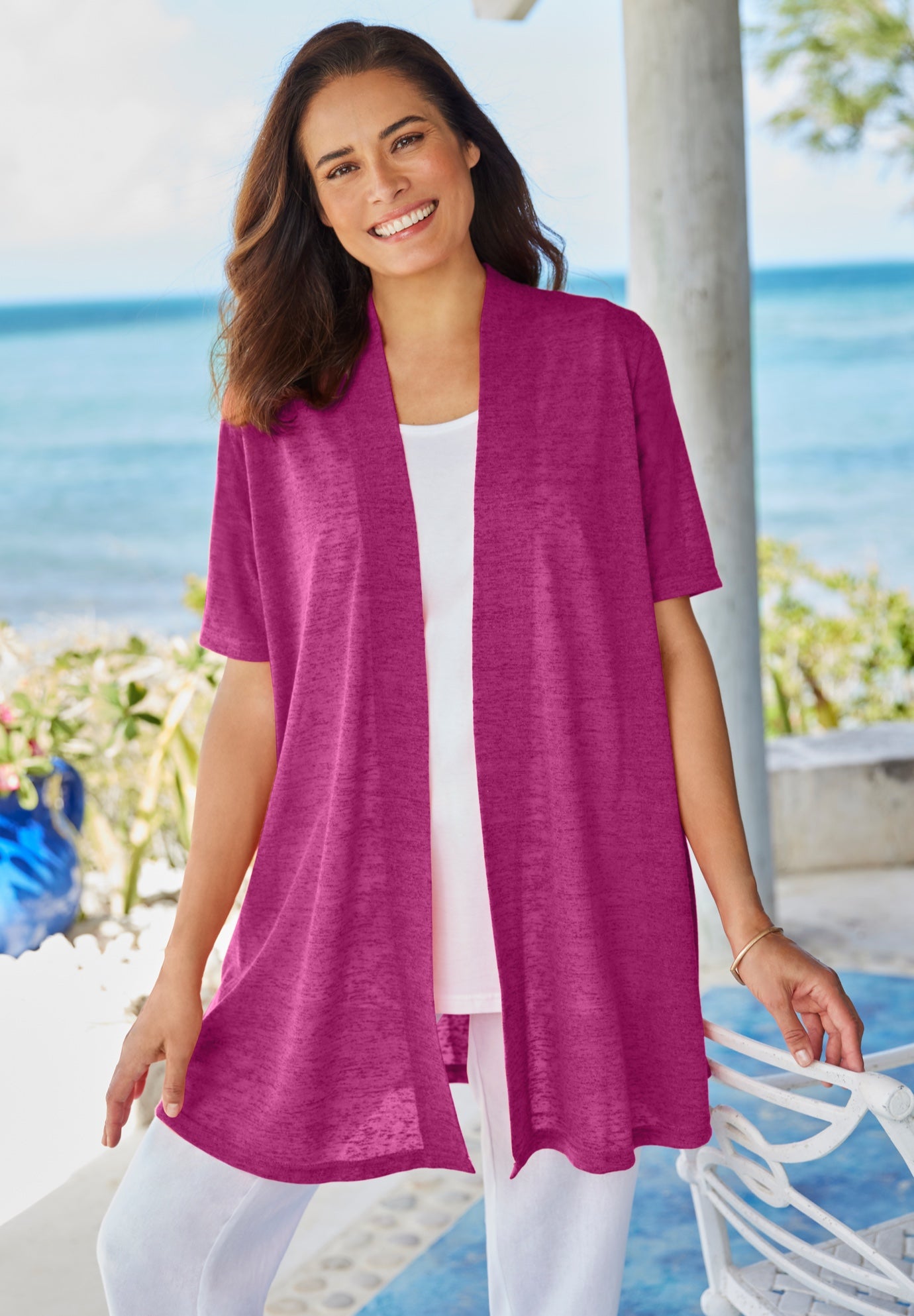 Lightweight Open Front Cardigan Sweater image number 0