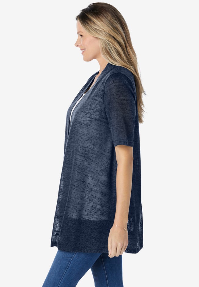 Lightweight Open Front Cardigan Sweater image number 2