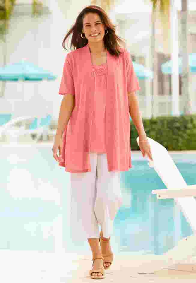 Lightweight Open Front Cardigan image number 7