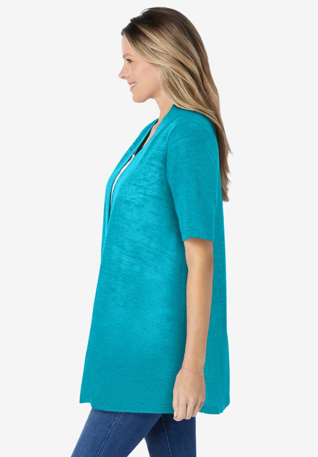 Lightweight Open Front Cardigan Sweater image number 2