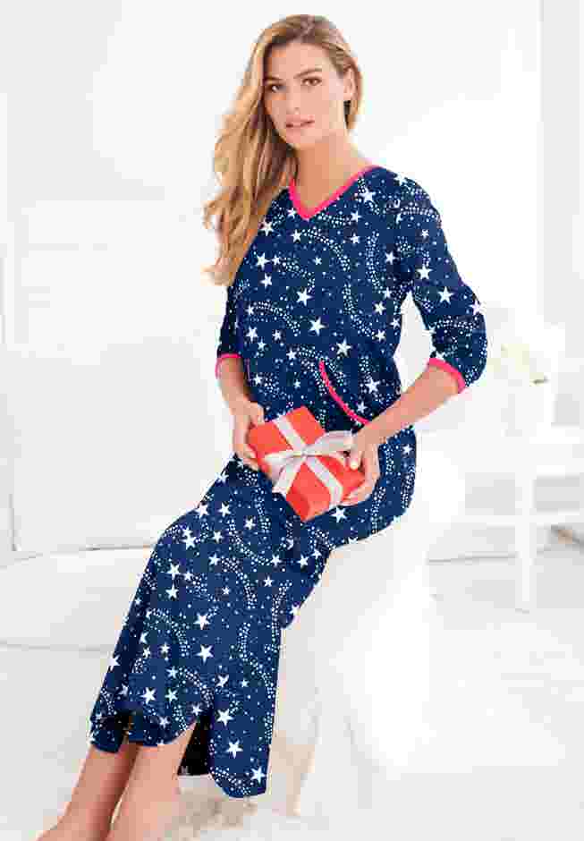 Long Printed Sleep Shirt  image number 3