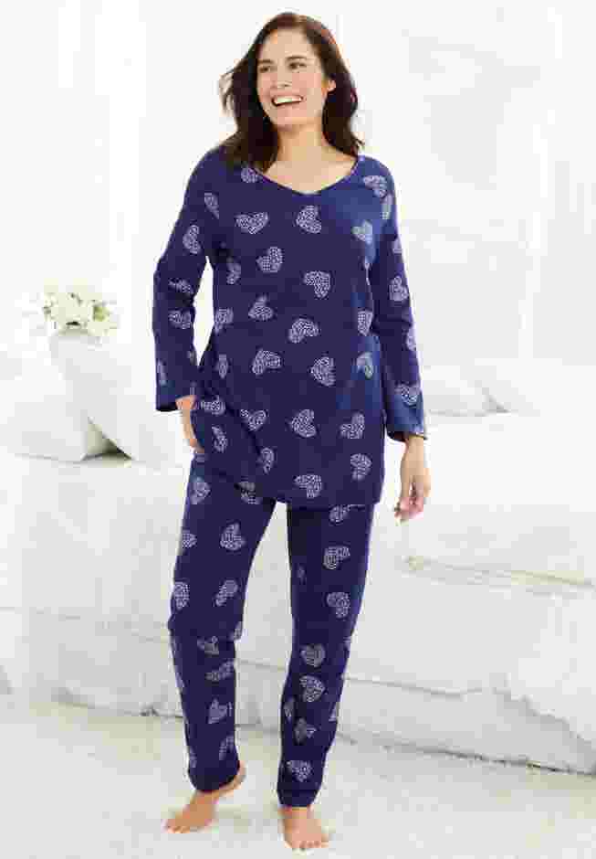 Avenue Body Three-Quarter Sleeve Pajama Set image number 0