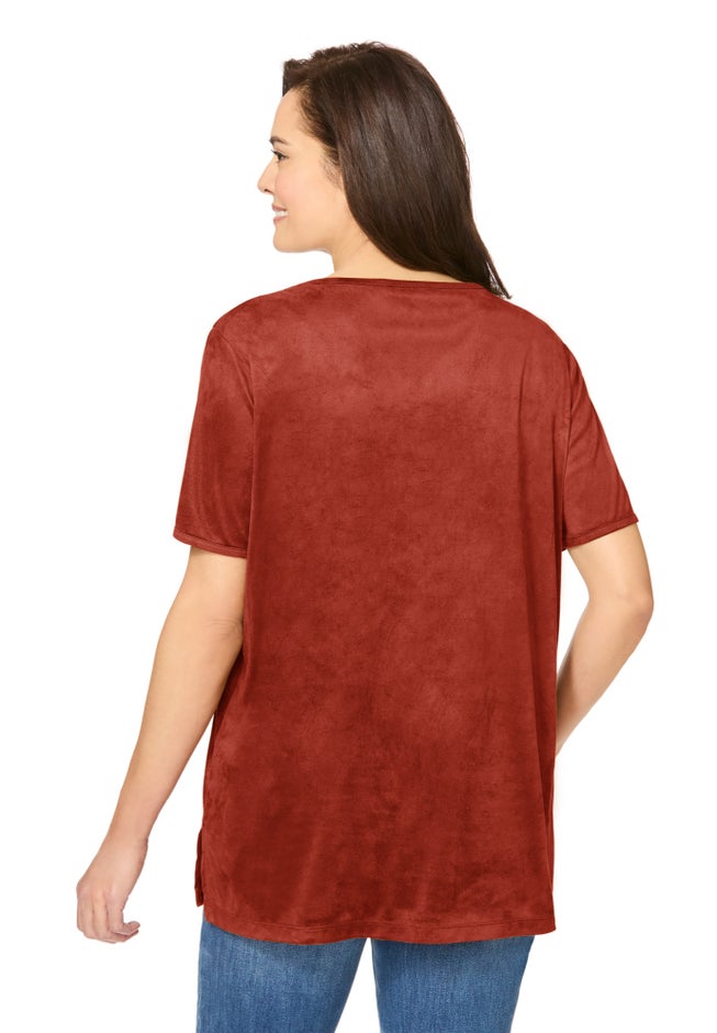 Faux Suede Tee image number 1