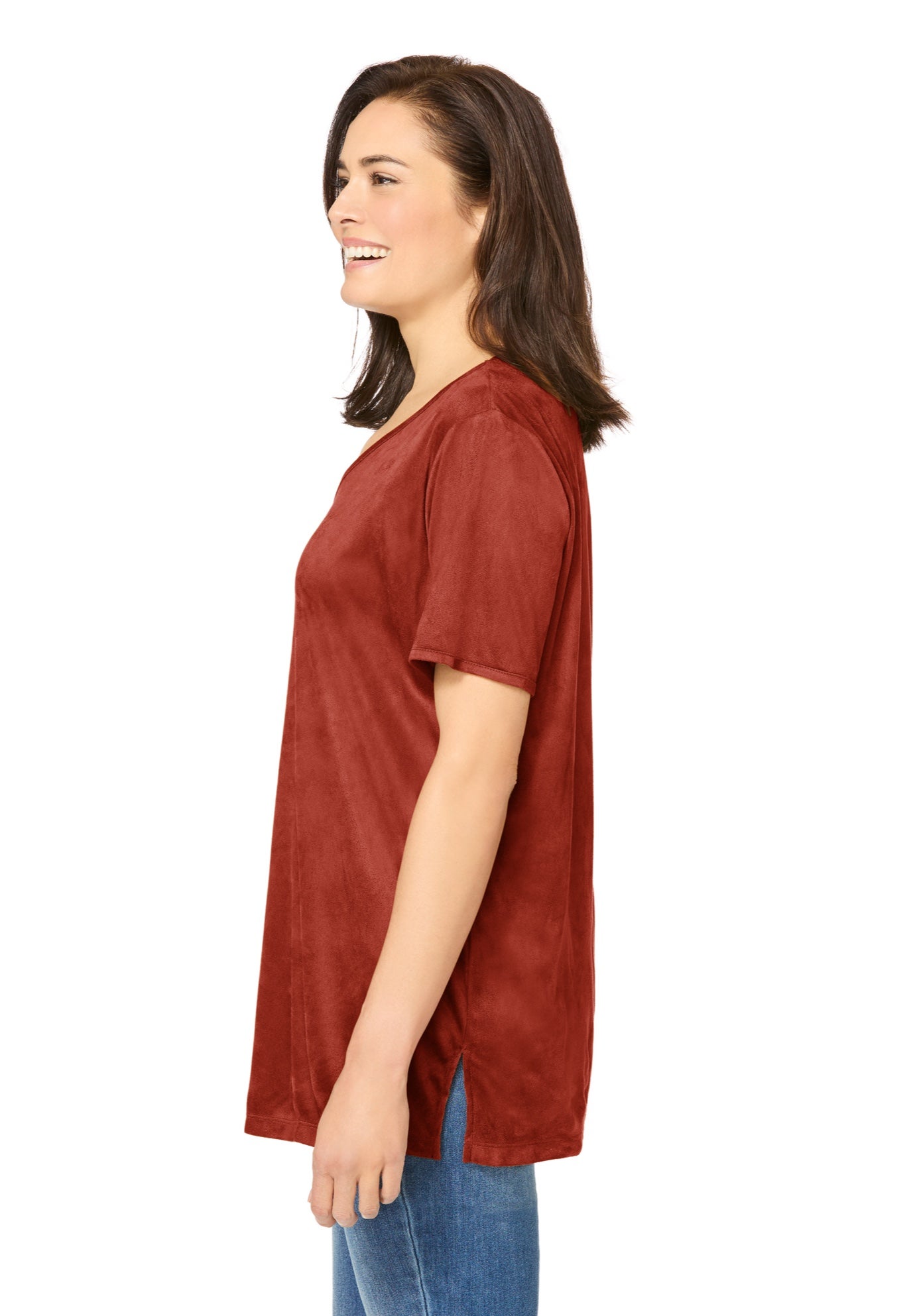 Faux Suede Tee image number 2