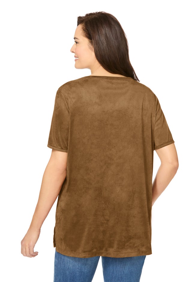 Faux Suede Tee image number 1