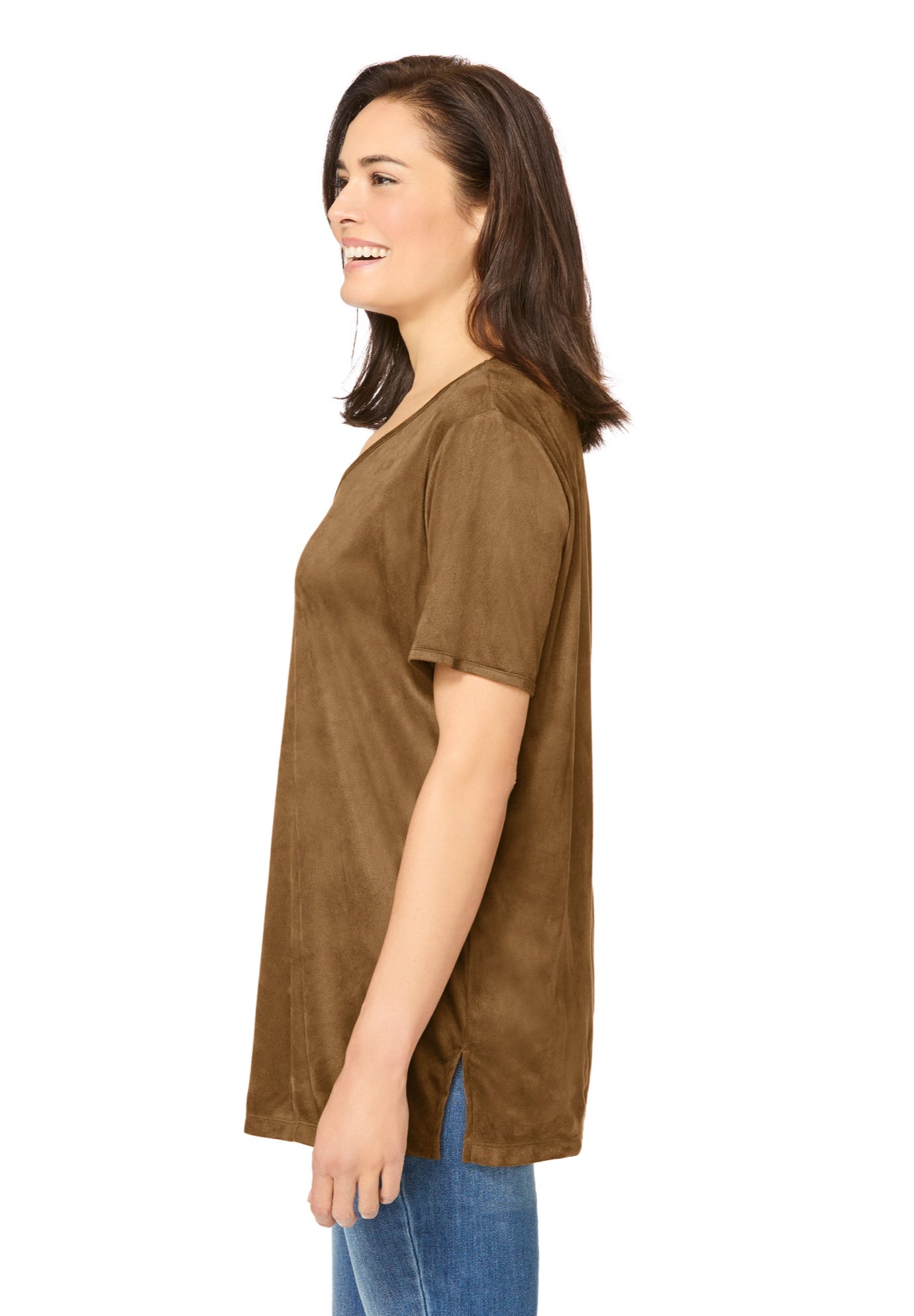 Faux Suede Tee image number 2