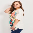 Mixed Media Floral Print Top image number 2