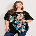 Mixed Media Floral Print Top image number 0