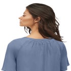 V-Neck Crinkle Tie-Front Elbow-Sleeve Blouse image number 2
