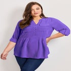Roll Tab Pintuck Tunic image number 0