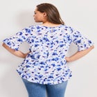 Crew Ruffle Hem Top image number 1