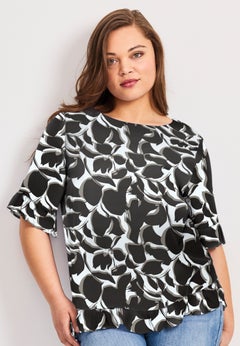 Crew Ruffle Hem Top