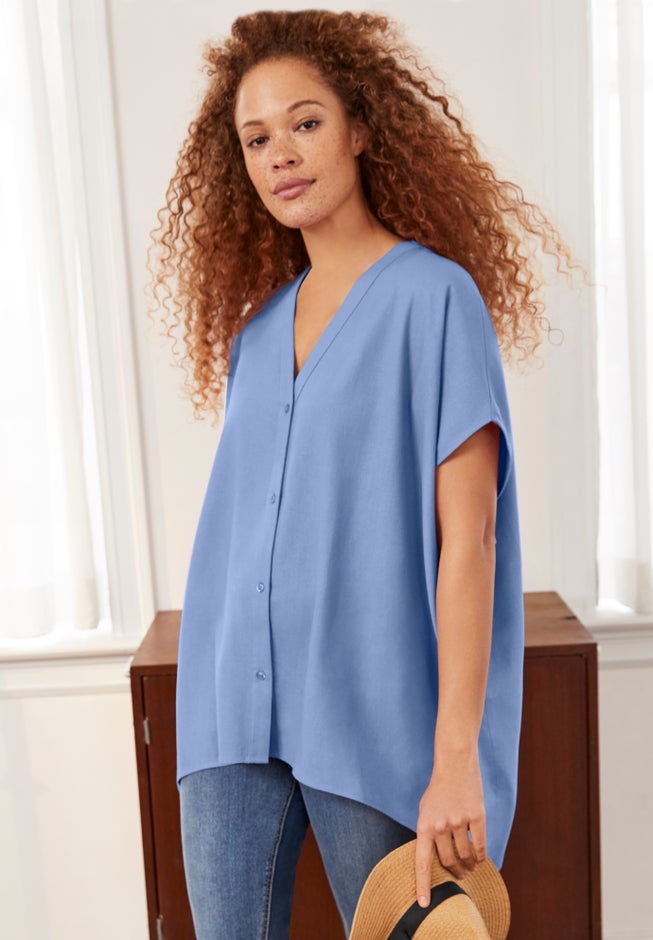 Oversized Linen-Blend Tunic image number 0