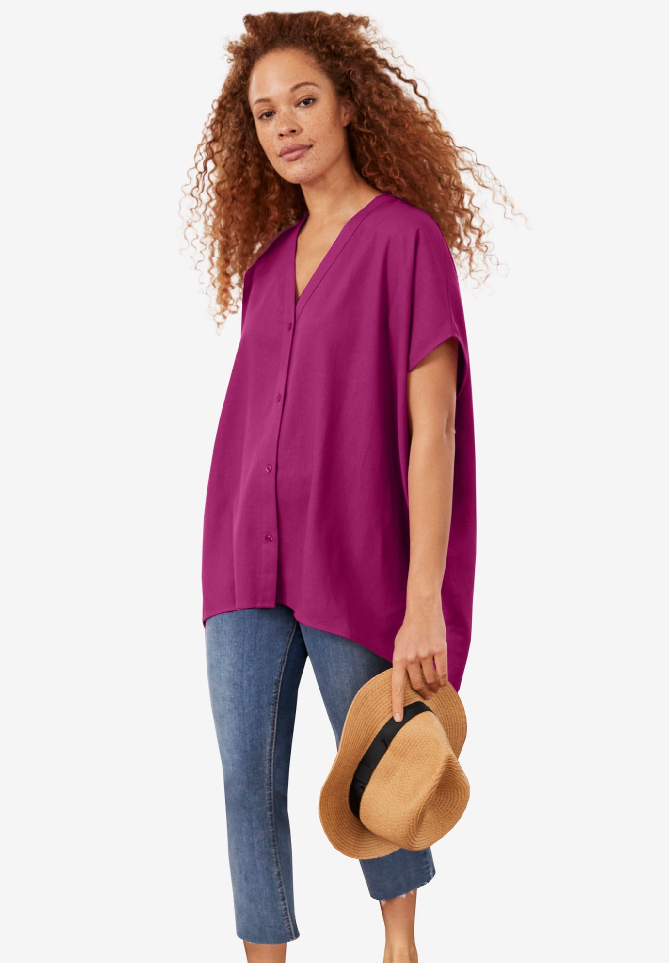 Oversized Linen-Blend Tunic image number 0