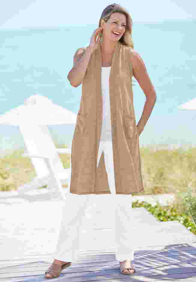 Straight Leg Linen Pant image number 6