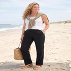 Straight Leg Linen Pant image number null