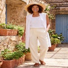 Straight Leg Linen Pant image number null